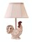 Diva At Home Set of 2 Country Rustic Farm Rooster Accent Lamps with Beige Linen Shades 12"